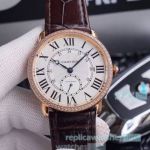 Swiss Replica Cartier Ronde de Cartier Watch Rose Gold Diamond Bezel